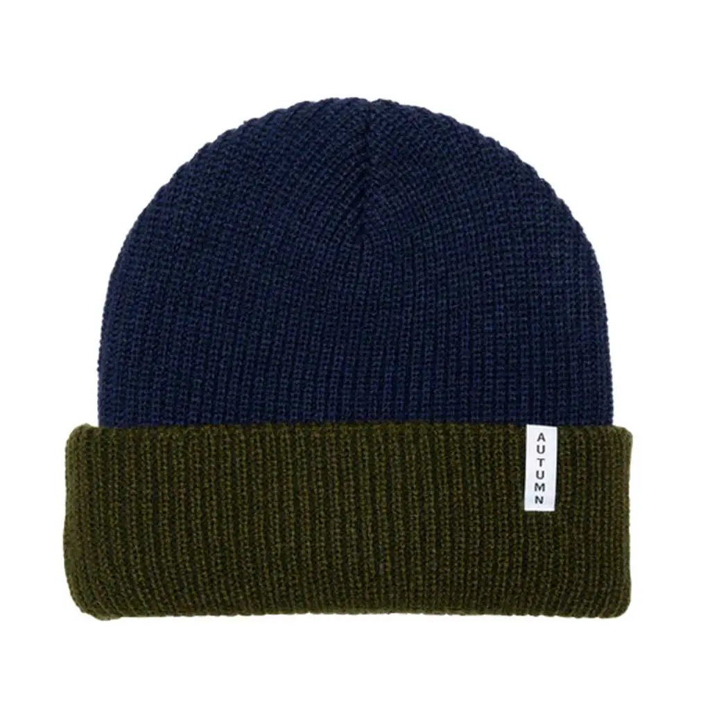 Autumn Blocked Youth Beanie - Army 1