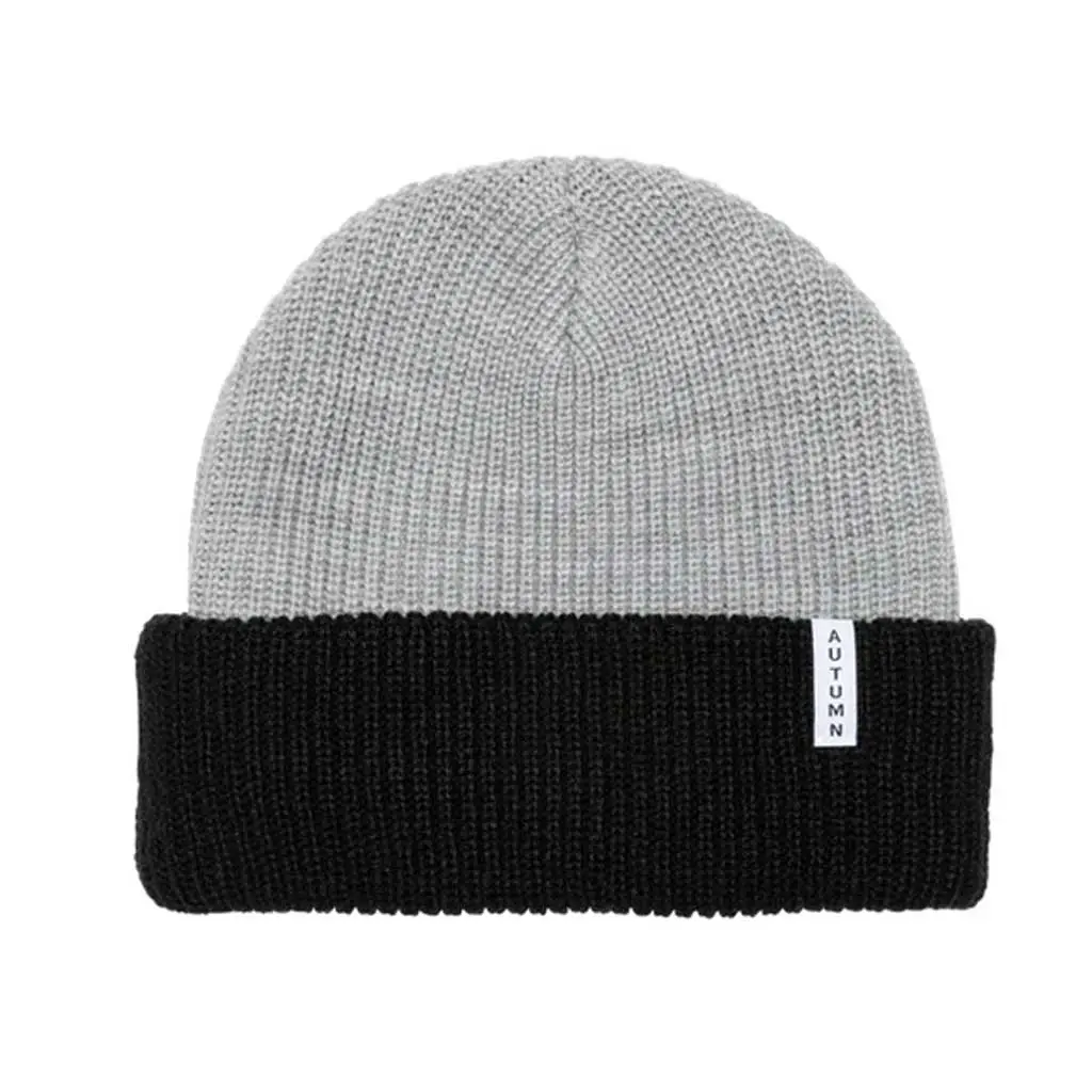 Autumn Blocked Youth Beanie - Black 1