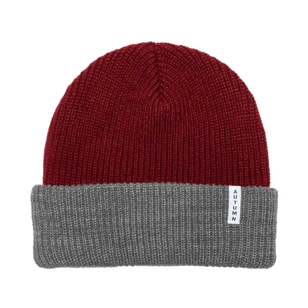 Autumn Blocked Youth Beanie - Grey 1