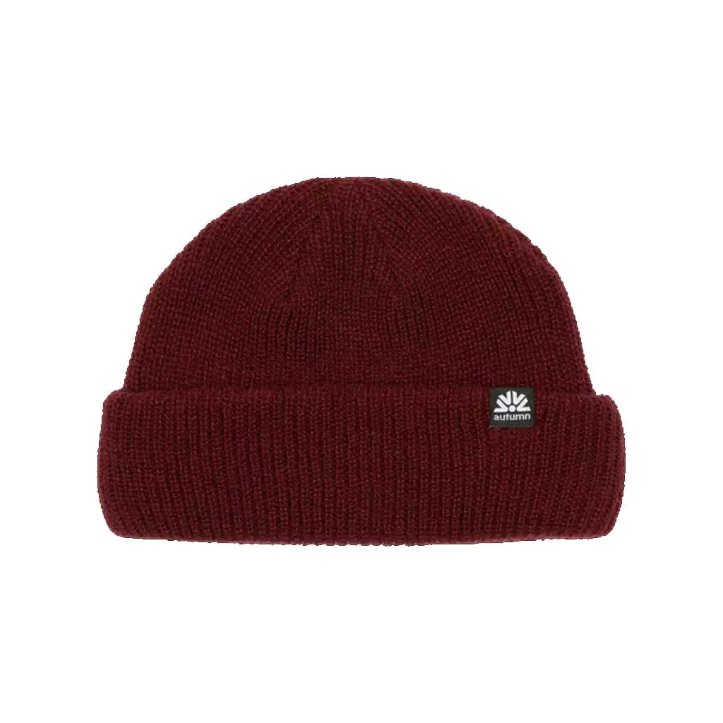Autumn Double Roll Beanie - Burgundy 1