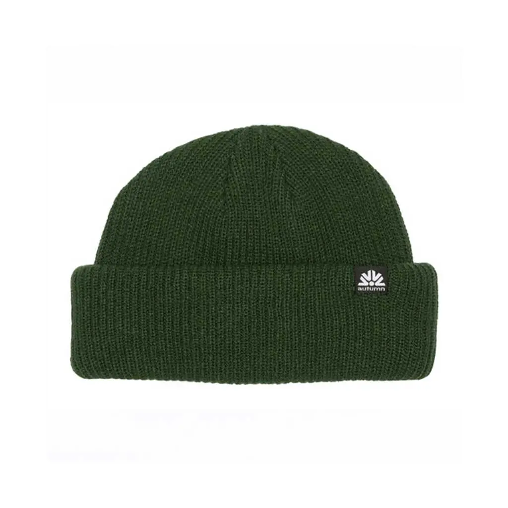 Autumn Double Roll Beanie - Deep Forest 1