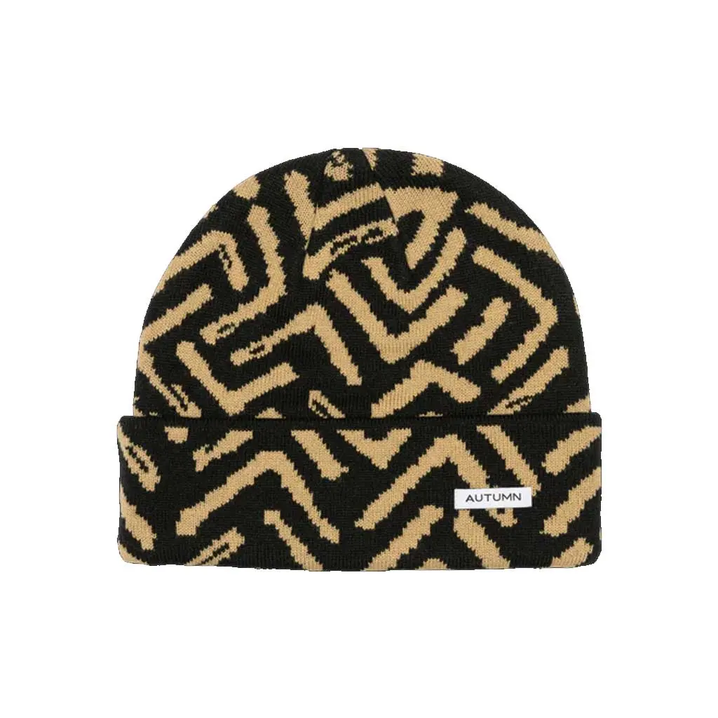 Autumn Geo Beanie - Black 1
