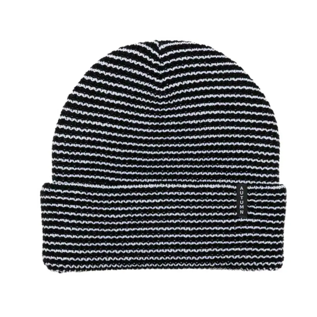 Autumn Stripe Beanie - Black/White 1