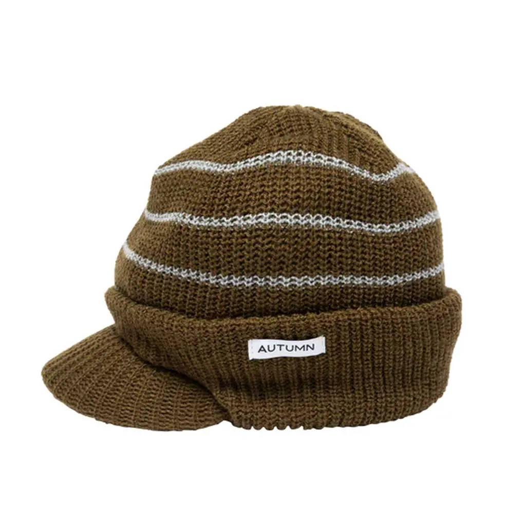 Autumn Visor Beanie - Army Green 1
