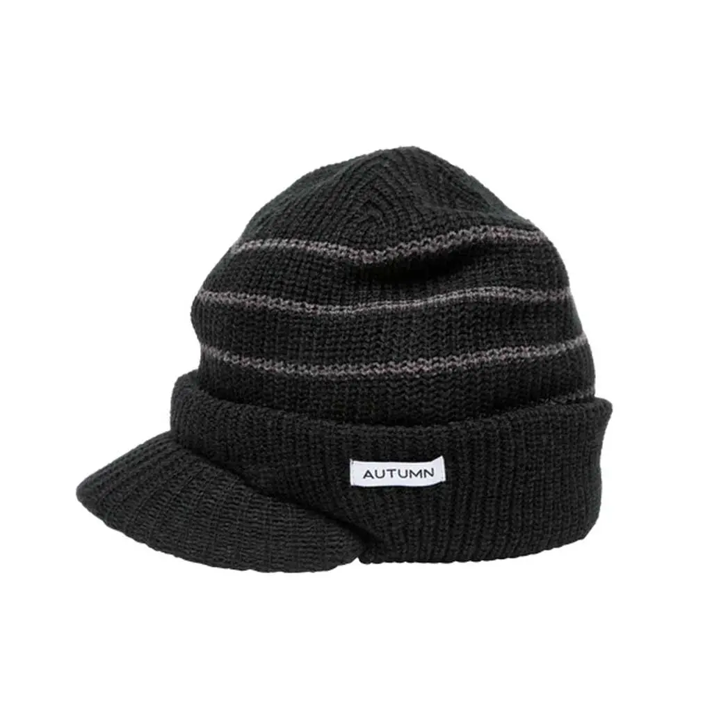 Autumn Visor Beanie - Black 1