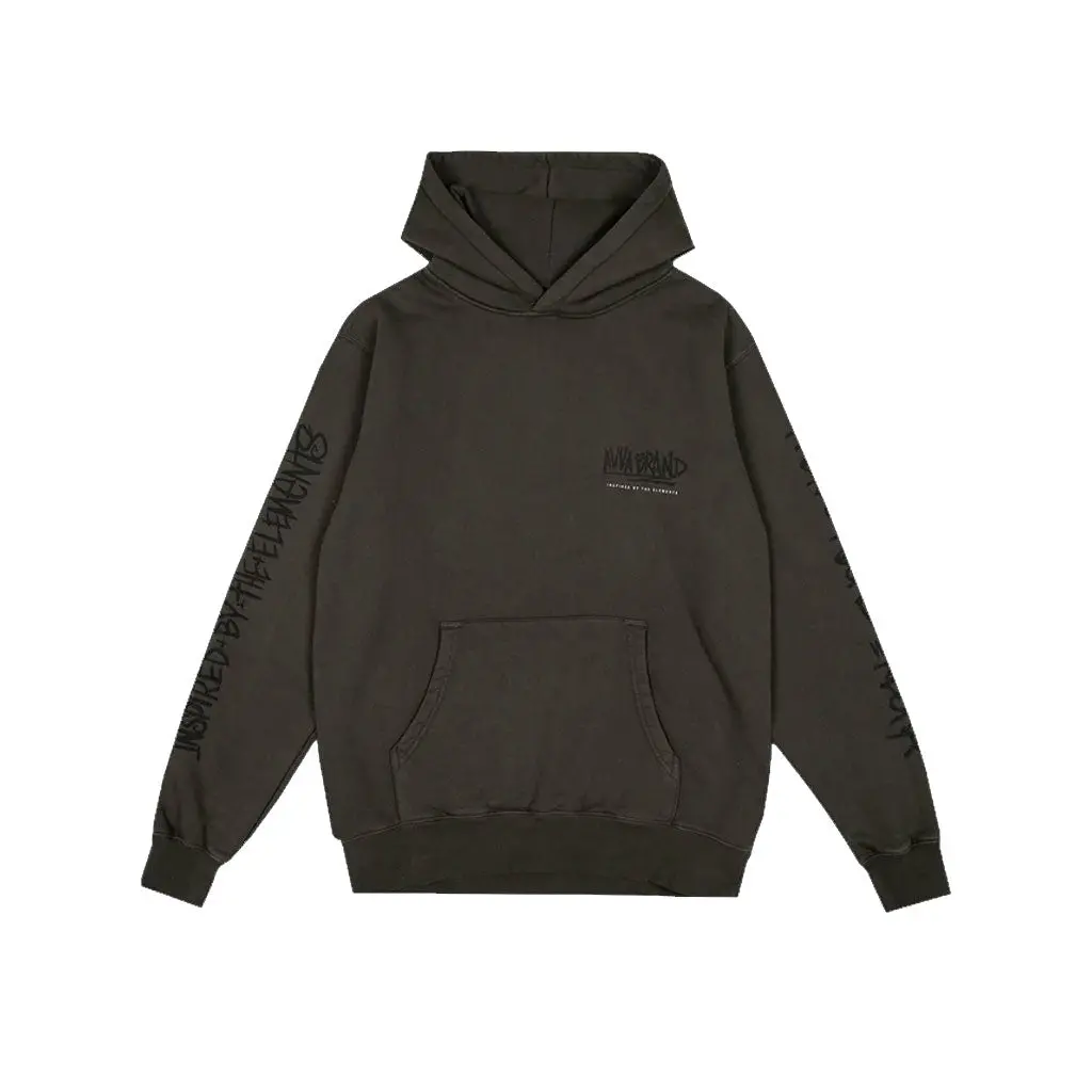 Avva Scripted L/S Pullover Hood - Charcoal Grey 1