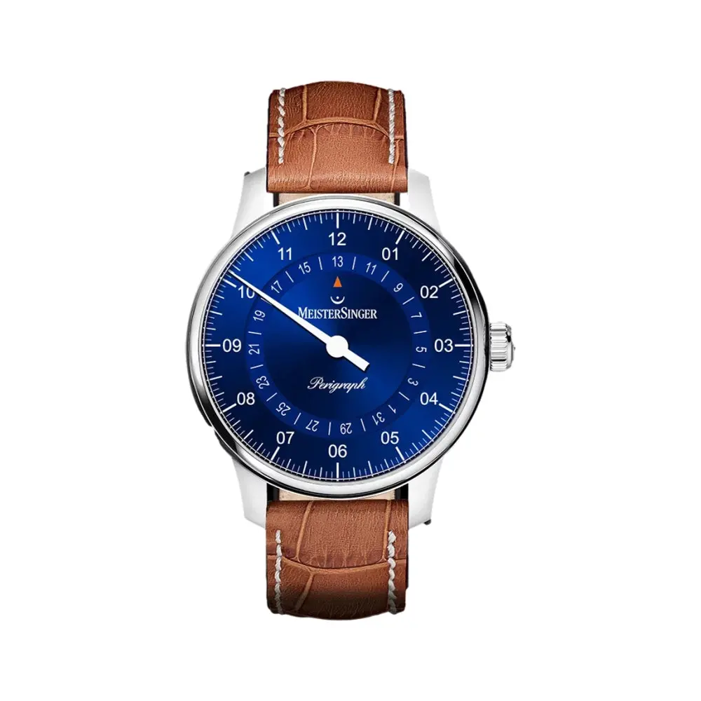 Perigraph 38Mm - Blue On Leather Strap 1