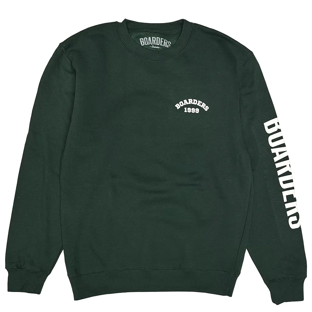 Boarders Bold Arch Crewneck - Forest Green 1