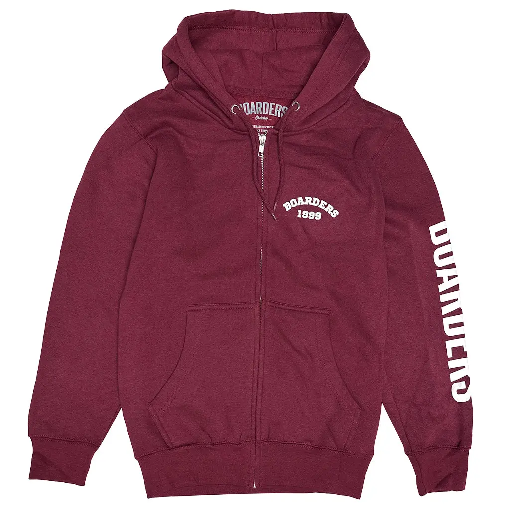 Boarders Bold Arch Full Zip Hoodie - Burgundy 1