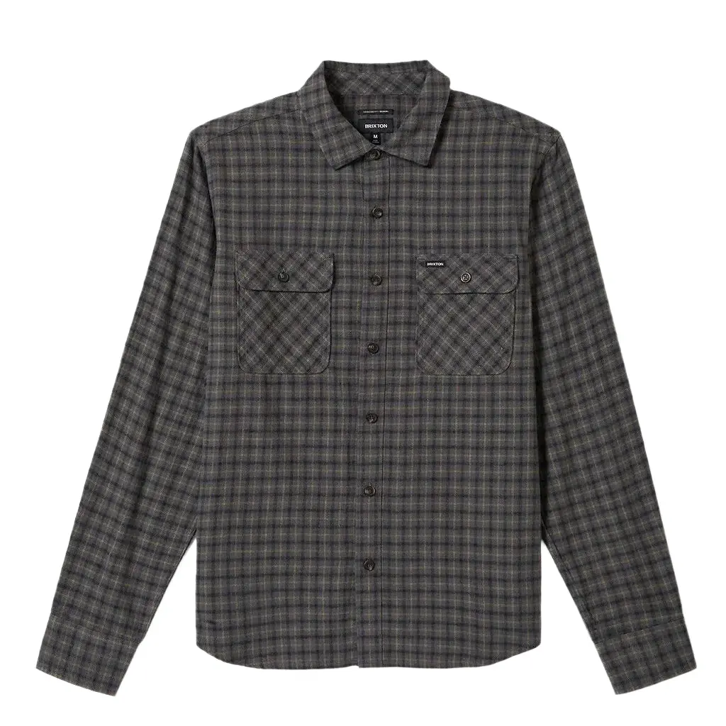 Brixton Bowery Lw Ultra Soft L/S Flannel - Charcoal/Ray Flower/Black 1