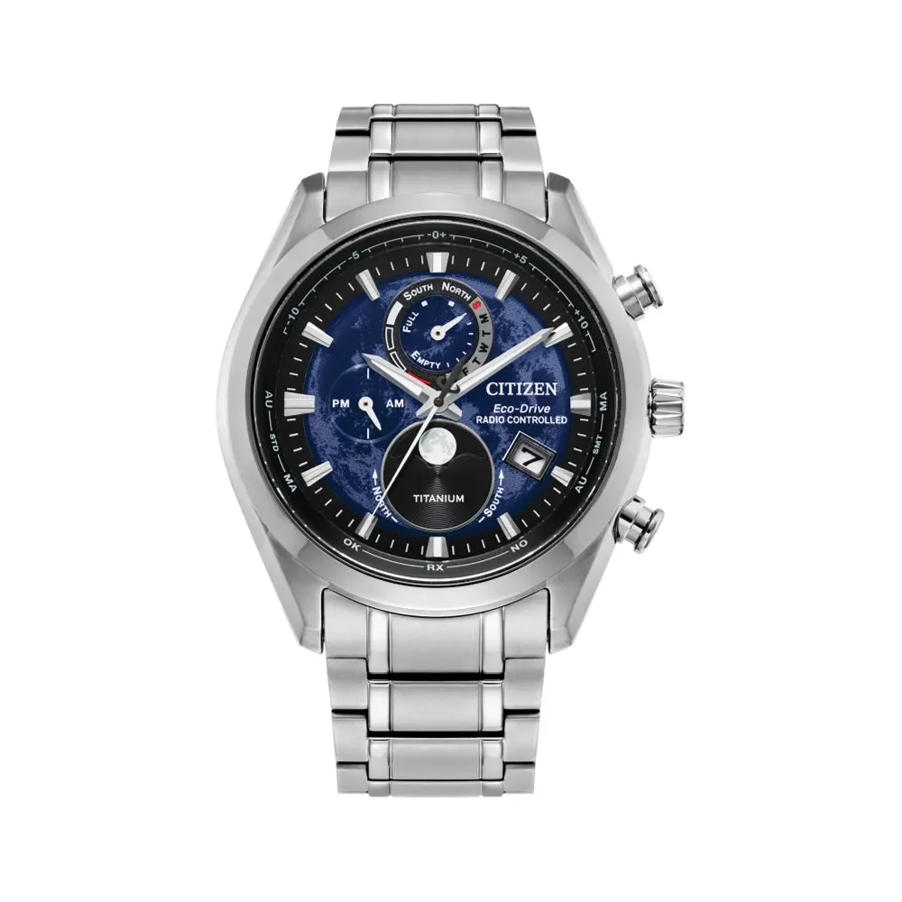 Tsuki-Yomi A-T Sport Luxury H874 Eco-Drive 43Mm - Blue On Bracelet 1