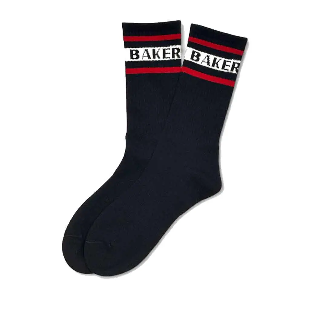 Baker White Stripe Socks - Black 1