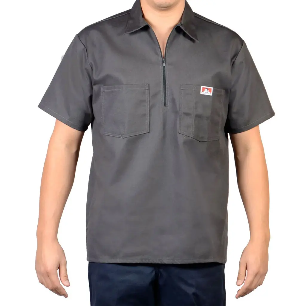 Ben Davis Solid 1/2 Zip Shirt - Charcoal 1