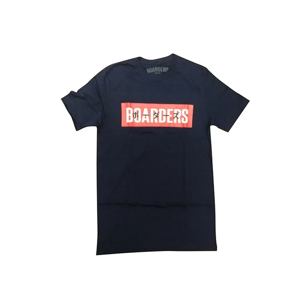 Boarders Jpn Bold Red Box T-Shirt - Navy 1
