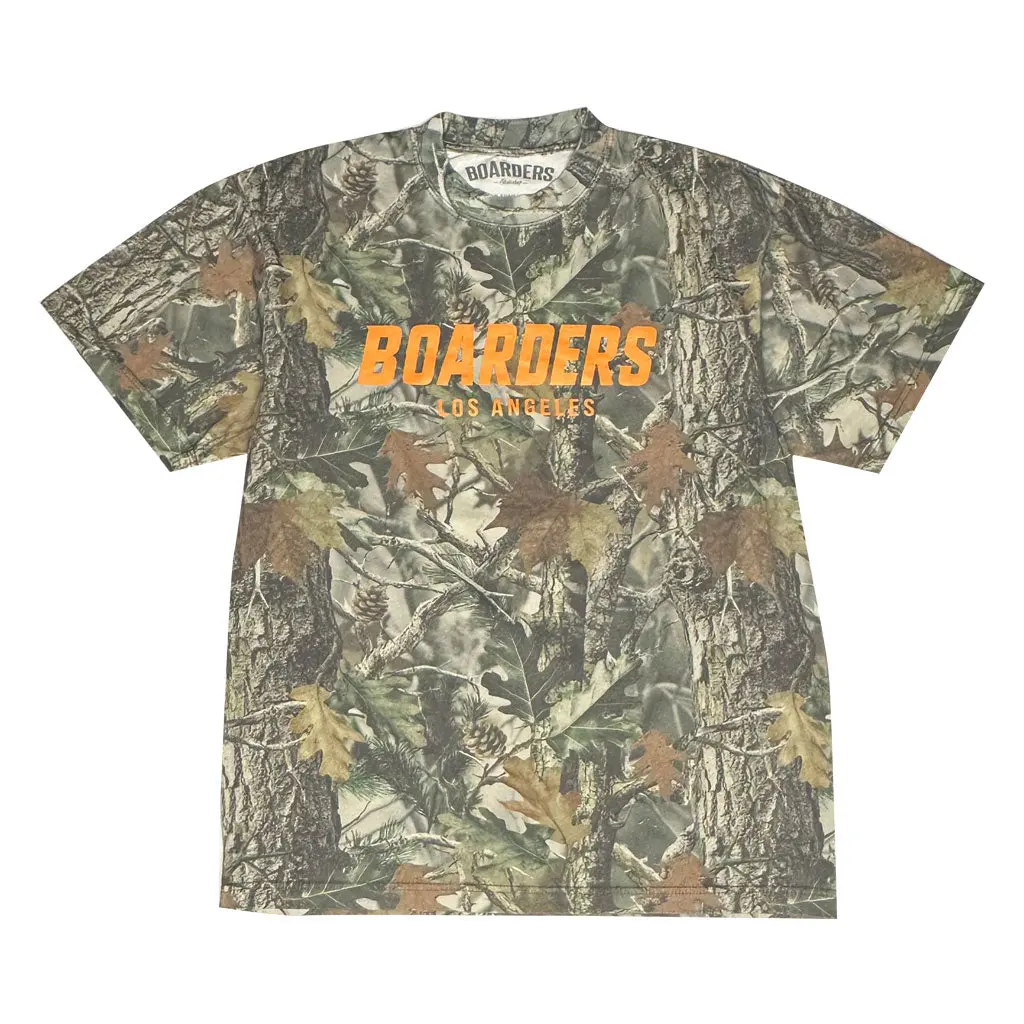 Boarders Bold Solid Logo Heavy Duty S/S Tee - Tree Camo/Orange 1