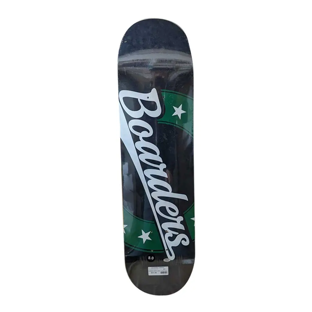 Boarders Crest Xl Skateboard Deck - Black/White/Green 1