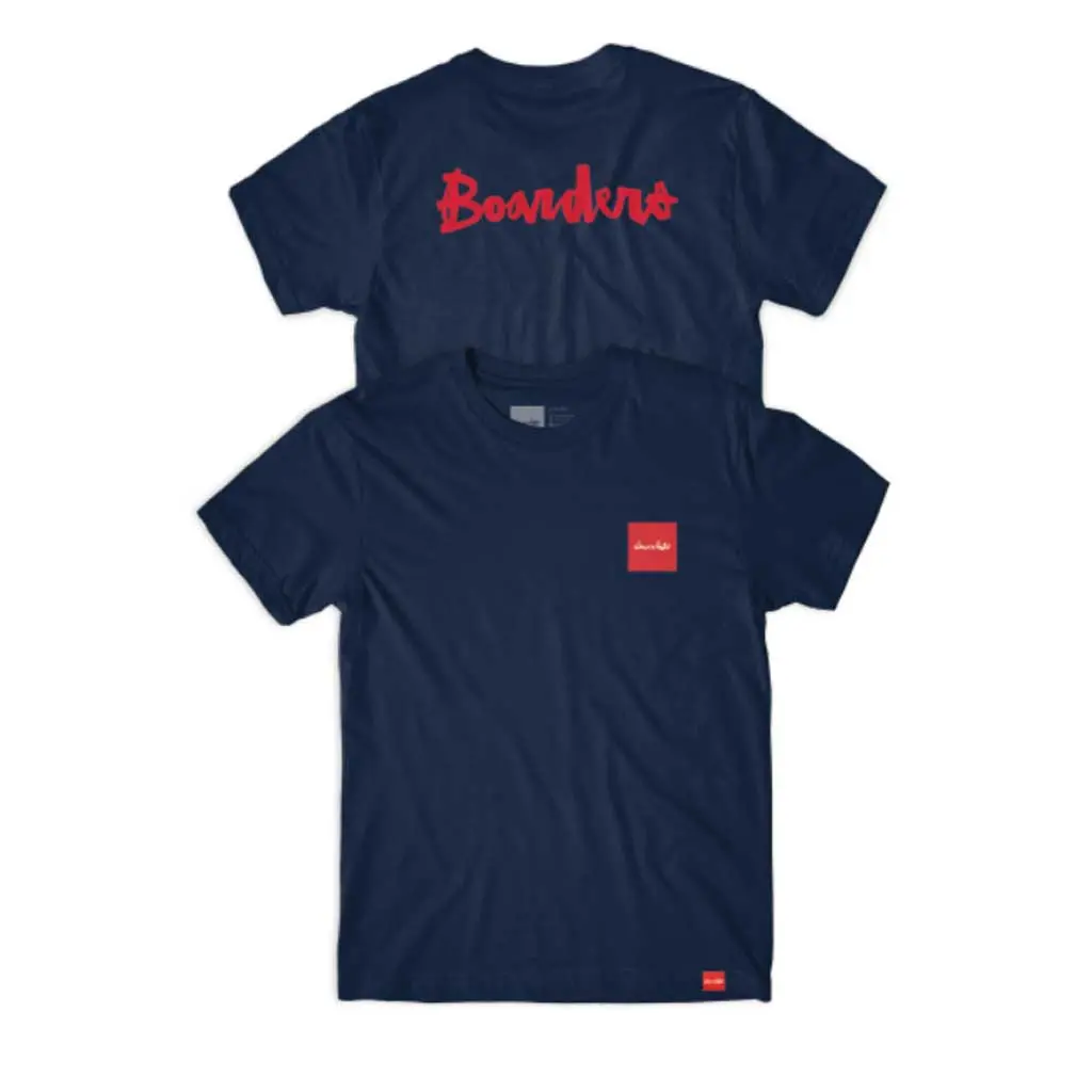 Boarders X Chocolate Choc Square Chunk T-Shirt - Navy 1