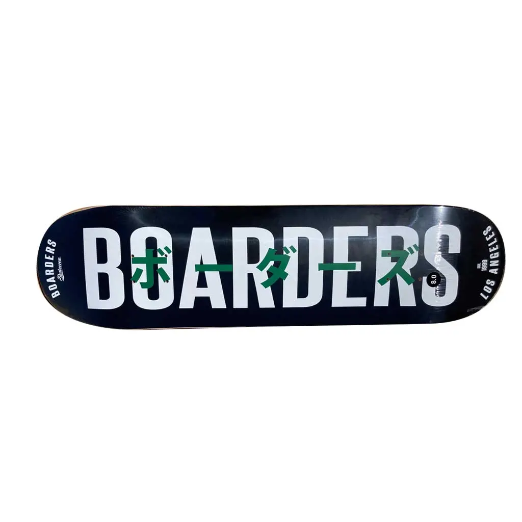 Boarders Jpn Bold Skateboard Deck - Black/White/Green 1