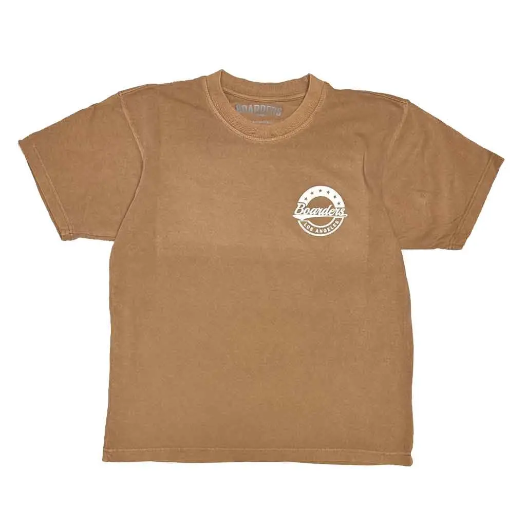 Boarders Small Crest Heavy Box S/S Tee - Light Brown 1