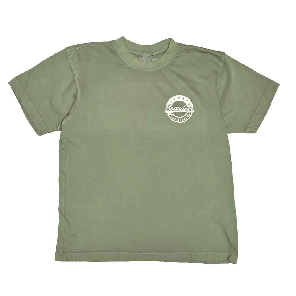 Boarders Small Crest Heavy Box S/S Tee - Sage 1