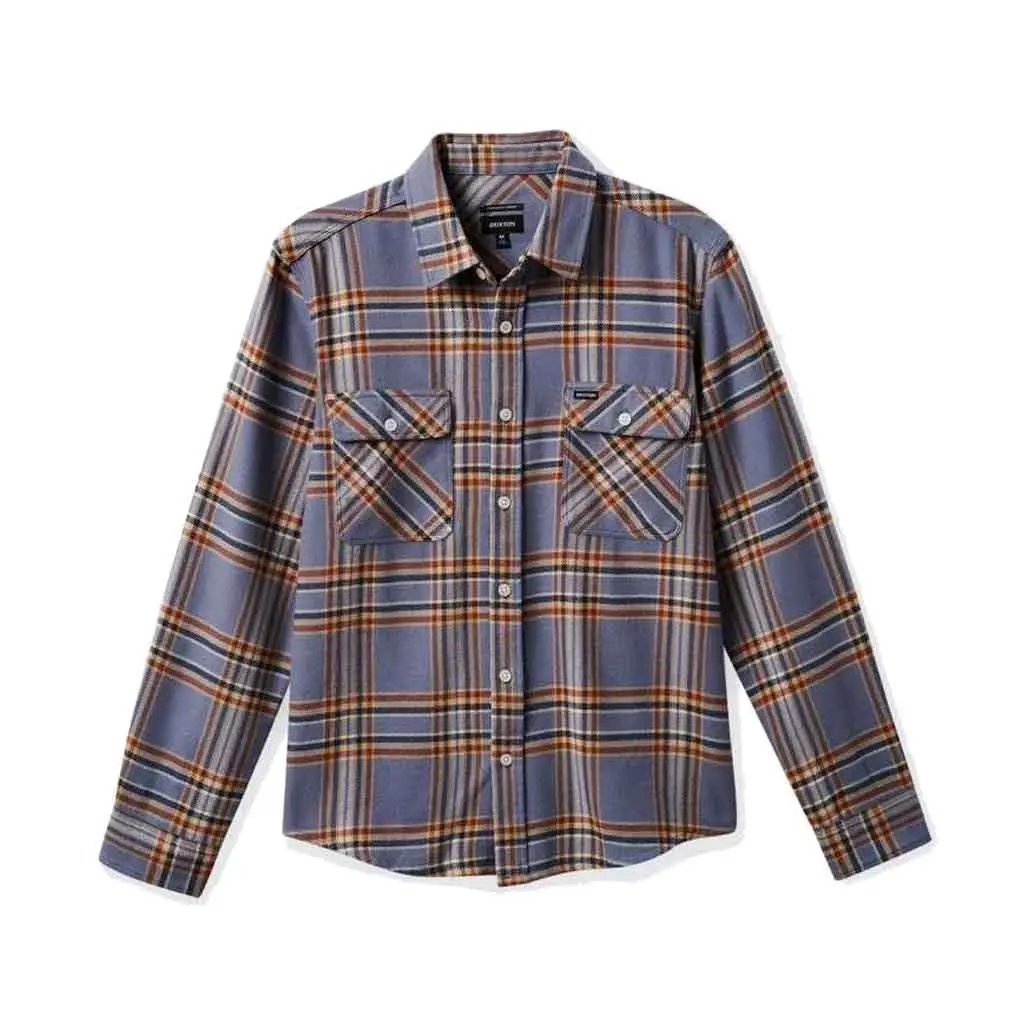 Brixton Bowery L/S Flannel - Stonewash Blue/Sand 1