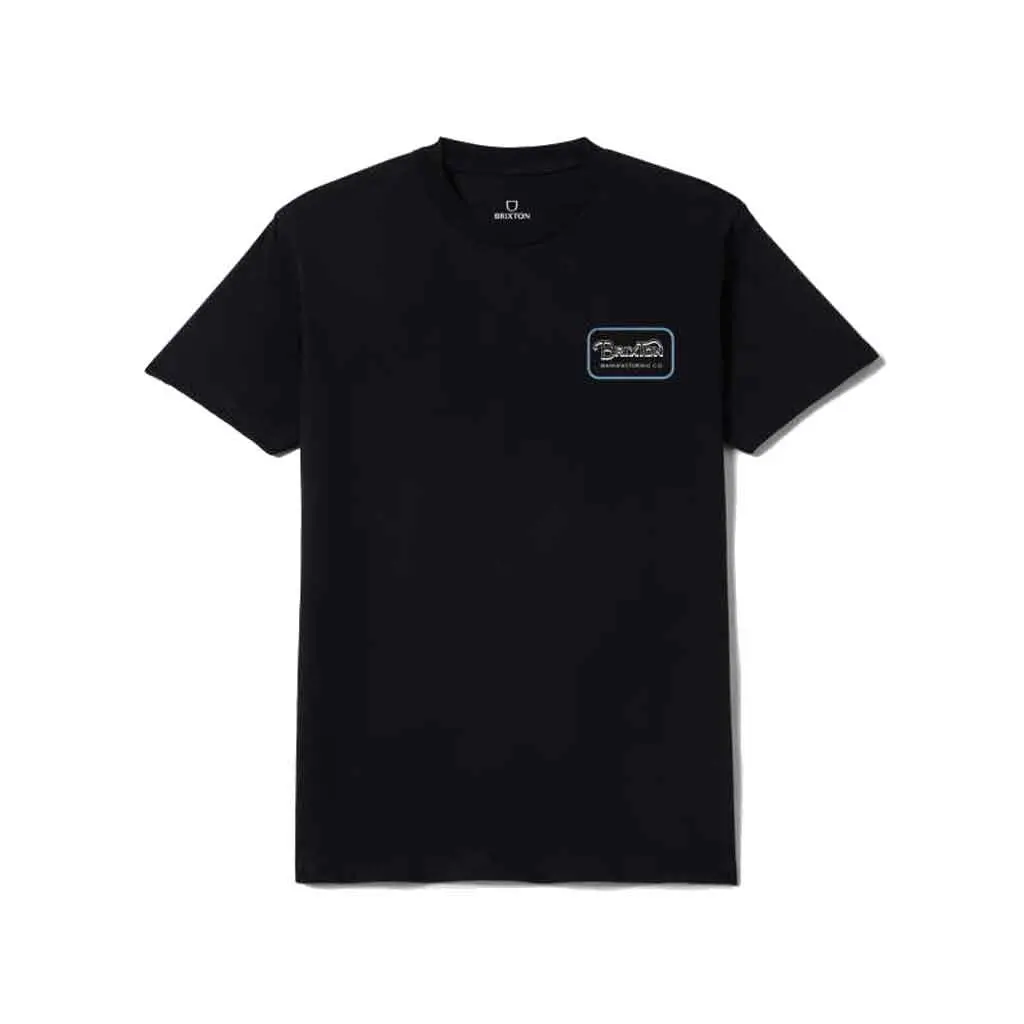 Brixton Grade S/S Tee - Black/Off White/Retro Blue 2