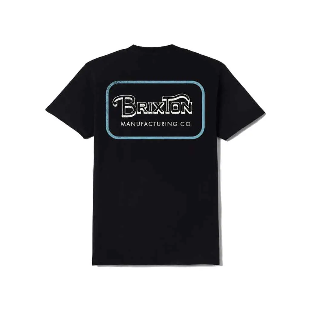 Brixton Grade S/S Tee - Black/Off White/Retro Blue 1