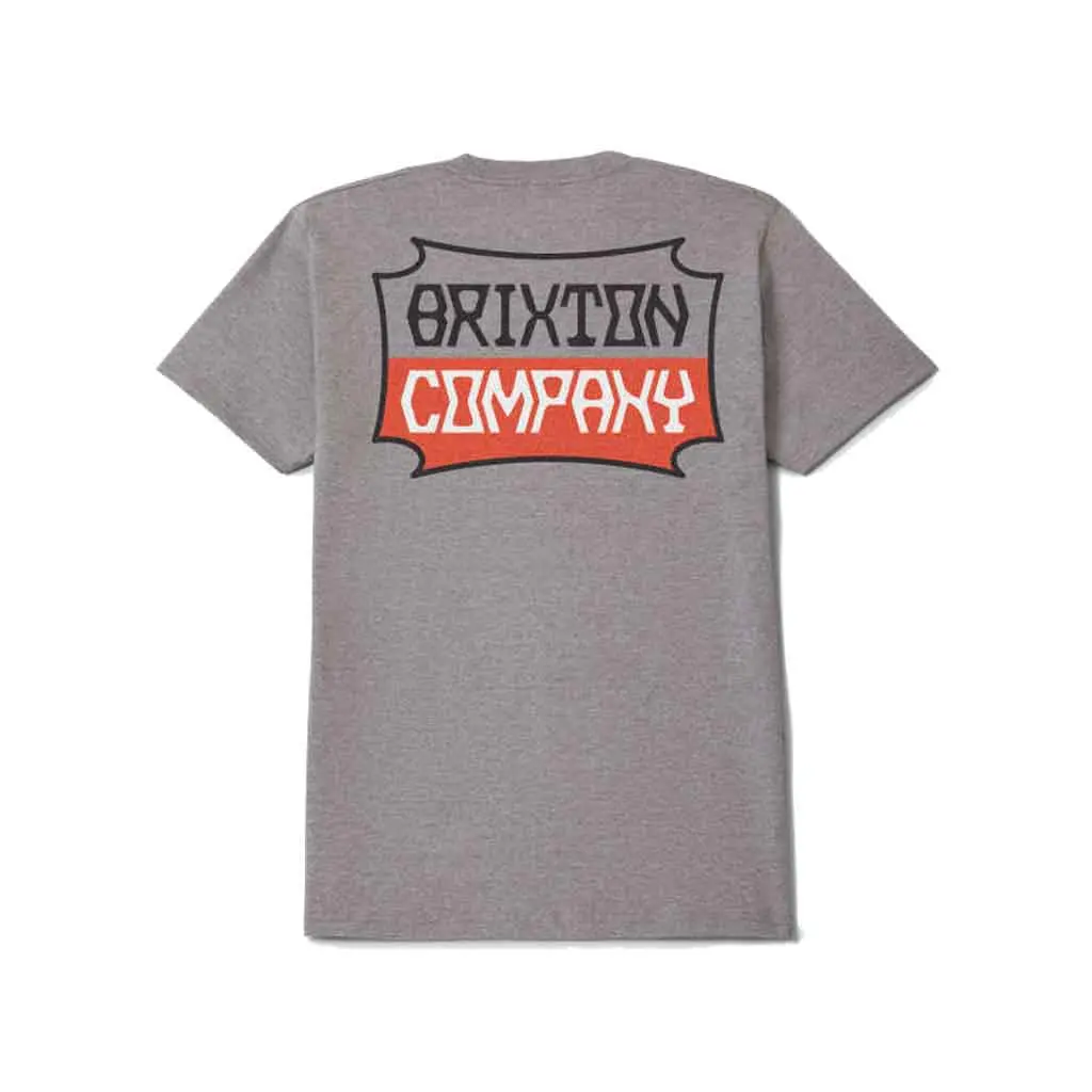 Brixton Pillar S/S Tee - Heather Grey 1