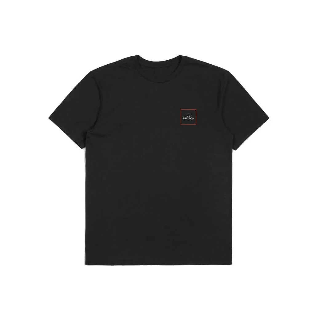 Brixton Alpha Block S/S Tailored Tee - Black/Mars Red/White 1