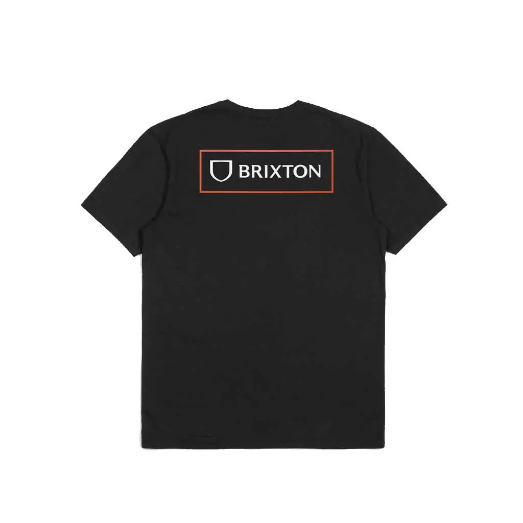 Brixton Alpha Block S/S Tailored Tee - Black/Mars Red/White 2