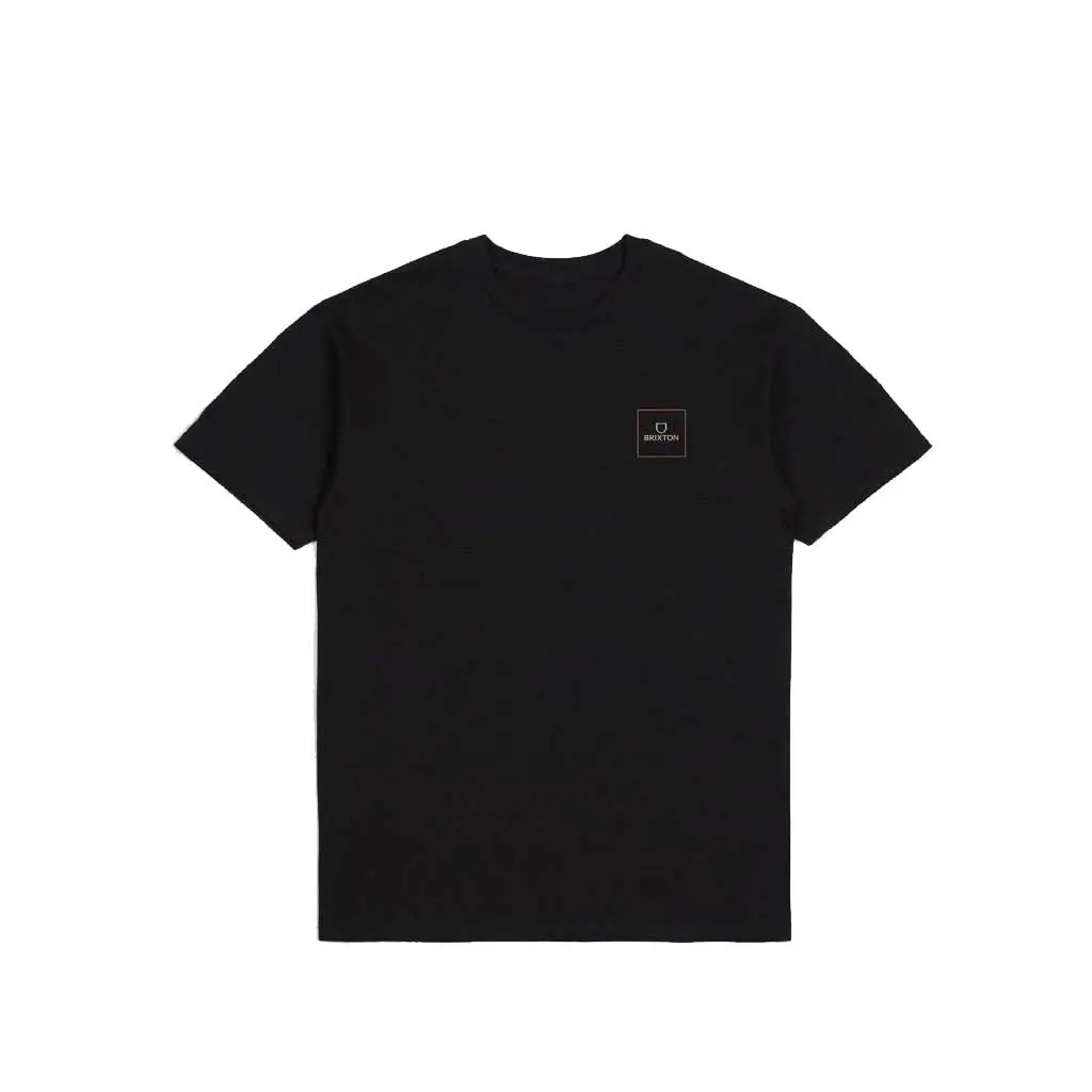 Brixton Alpha Square S/S T-Shirt - Black/Straw/Paradise Orange 1