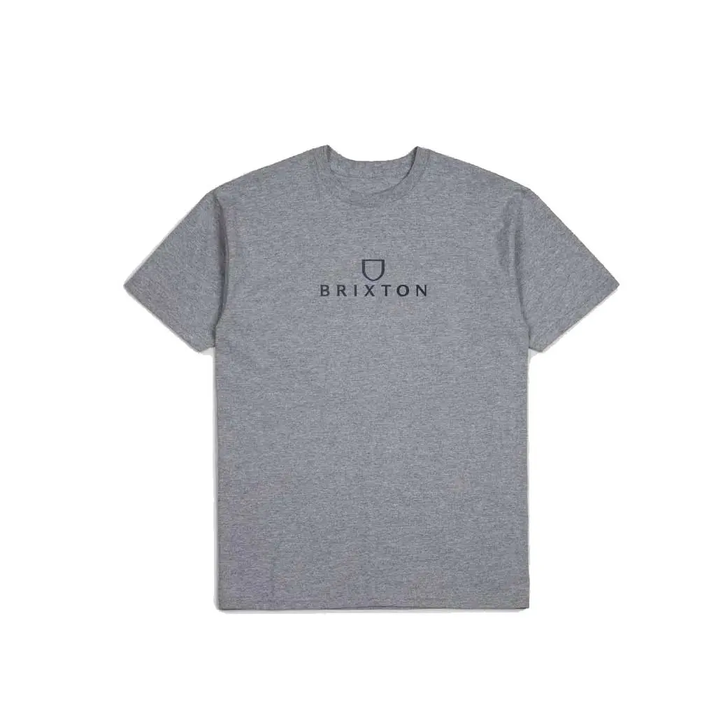 Brixton Alpha Thread S/S T-Shirt - Heather Gery/Navy 1