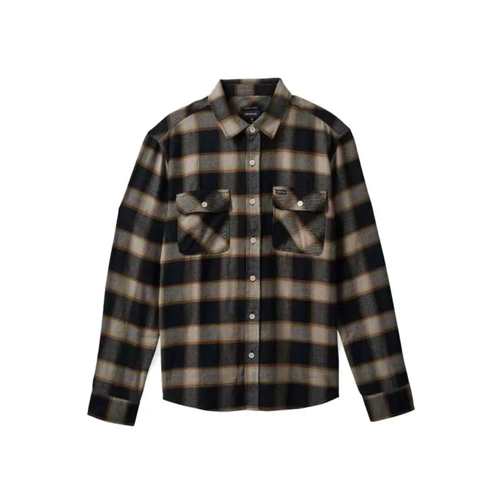 Brixton Bowery L/S Flannel - Black/Cream 1