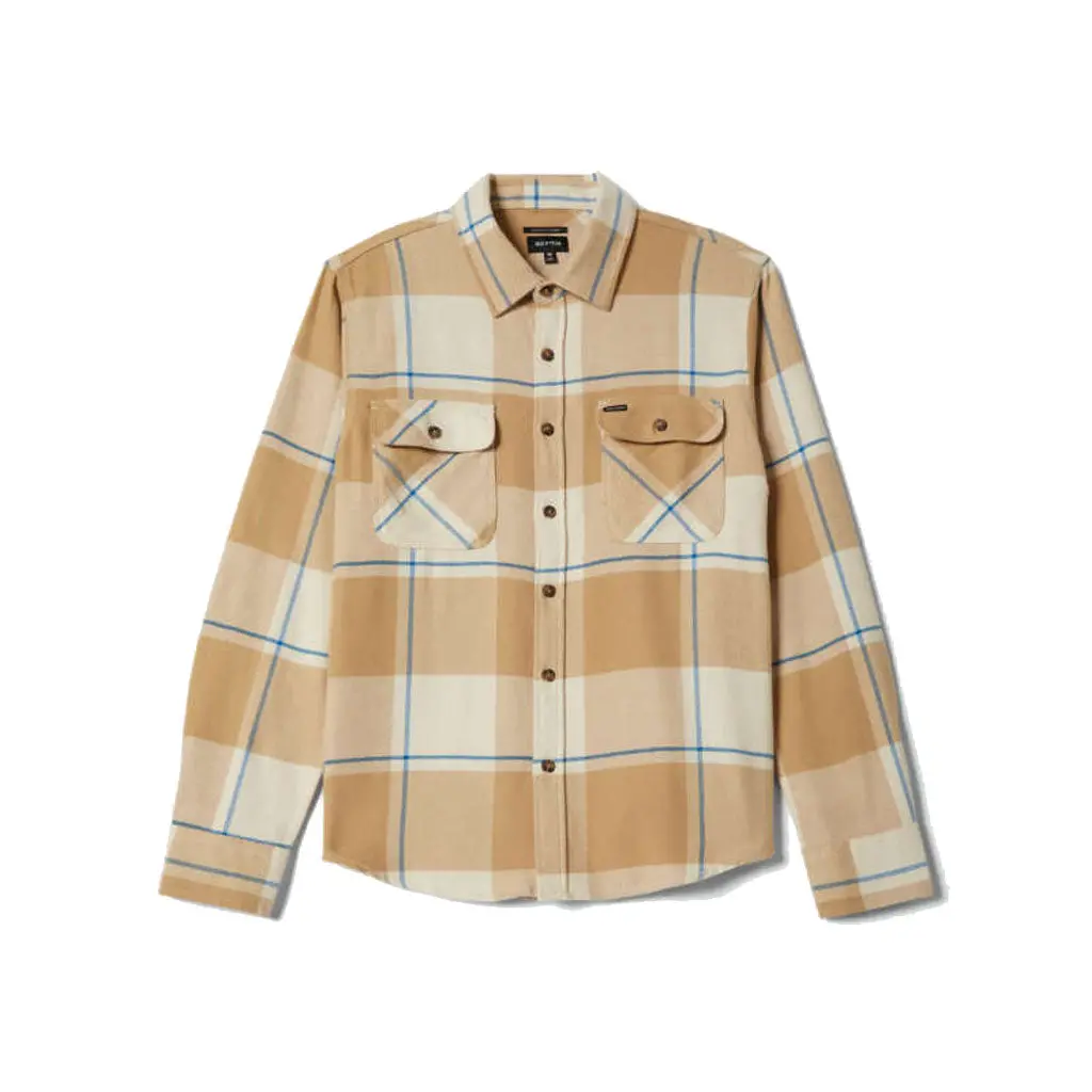 Brixton Bowery L/S Flannel - Whitecap/Sand/Cyber Blue 1