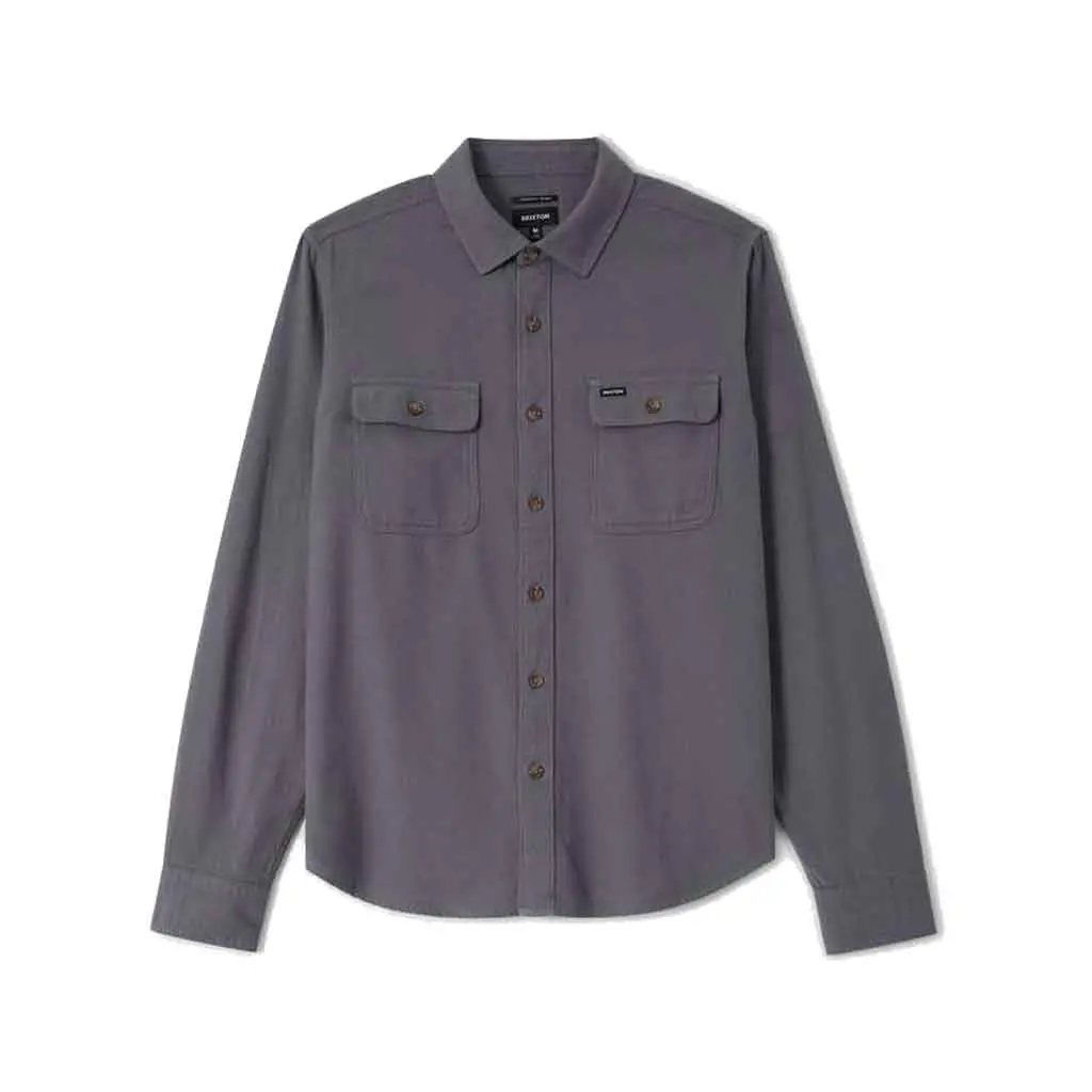 Brixton Bowery Light Weight Ultra Flannel - Future Grey 1