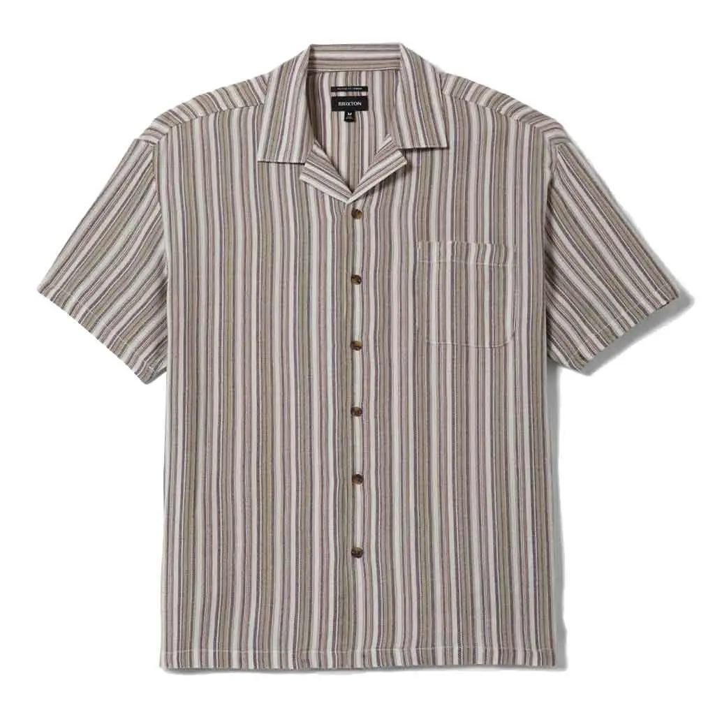 Brixton Bunker Twisted Stripe S/S Woven - Robust Red 1