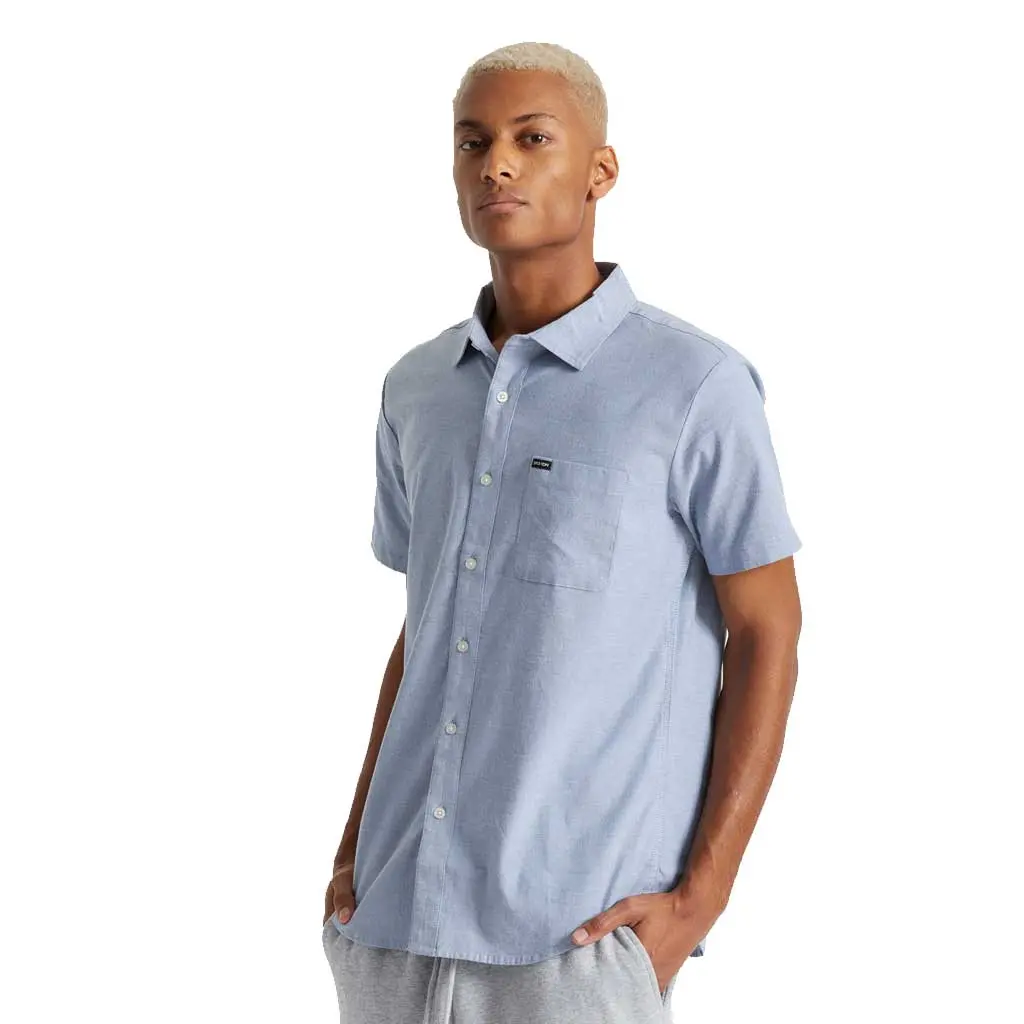 Brixton Charter Oxford S/S Woven - Light Blue Chambray 1