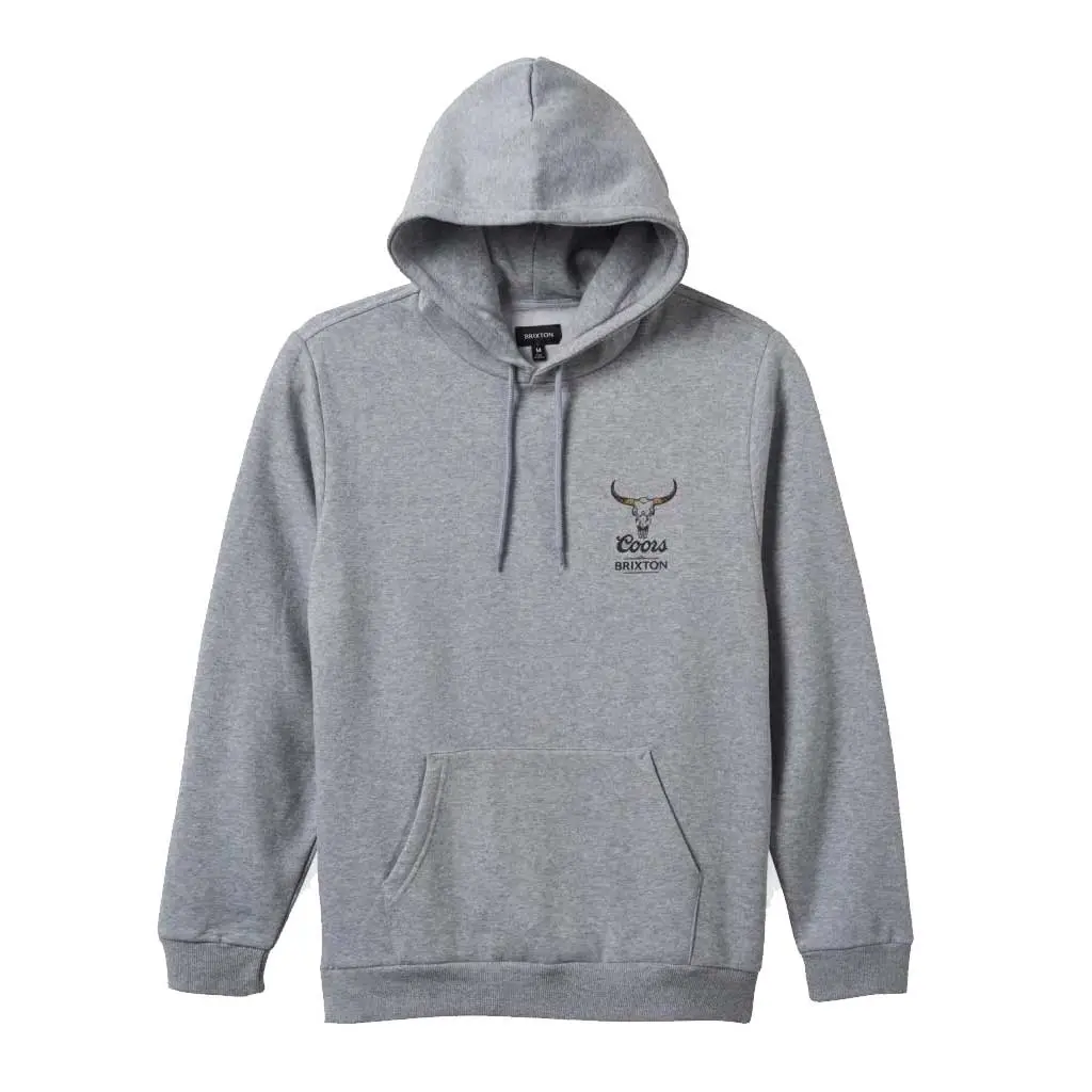 Brixton X Coors Bull Hoodie - Heather Grey 1