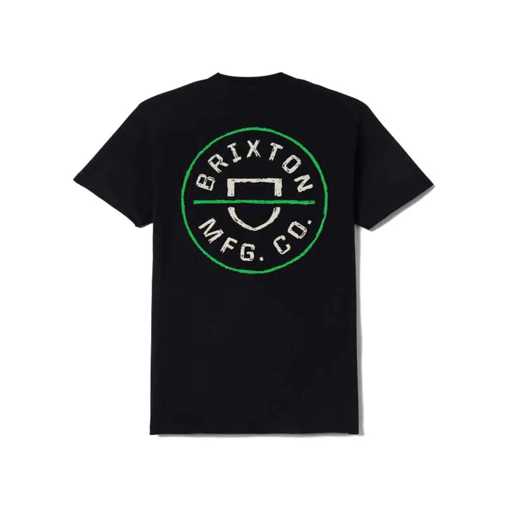 Brixton Crest Ii S/S Tee - Black/Stone/Green 1