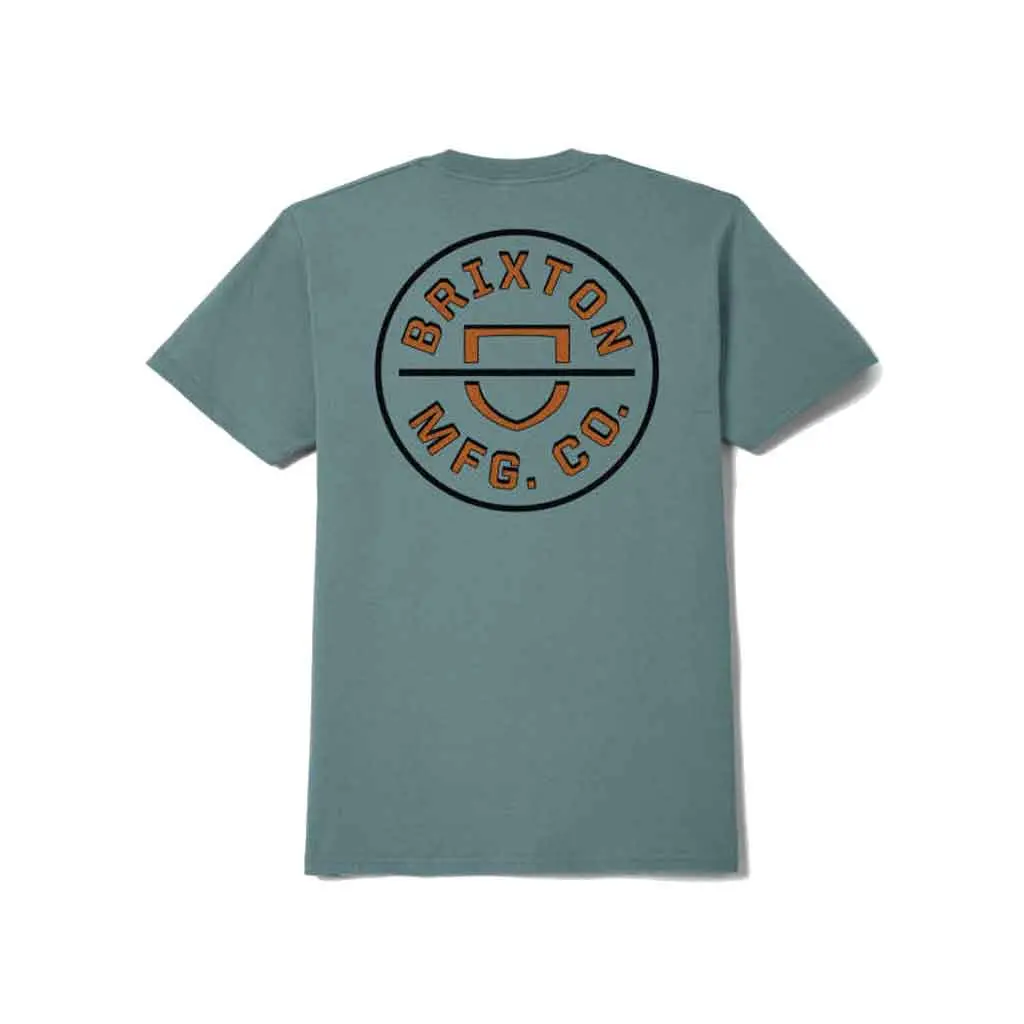 Brixton Crest Ii S/S Tee - Ocean Breeze/Black/Rust 1