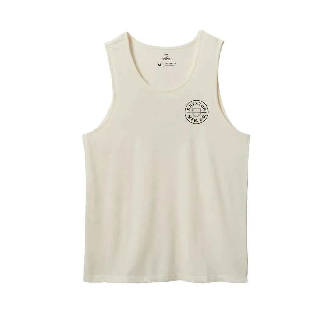 Brixton Crest Tank Top - Off White/Black 1