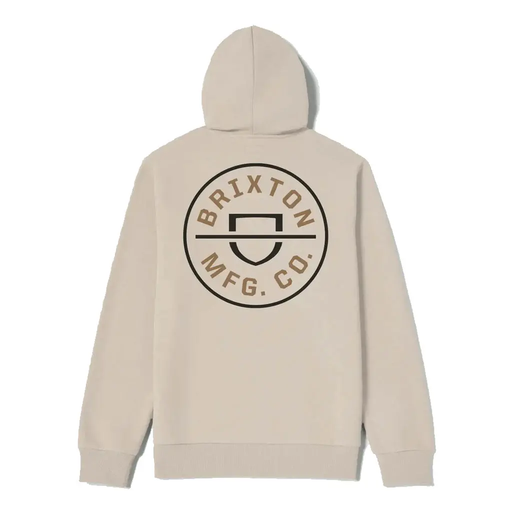 Brixton Crest Hoodie - Cream/Jet Black/Washed Copper 1