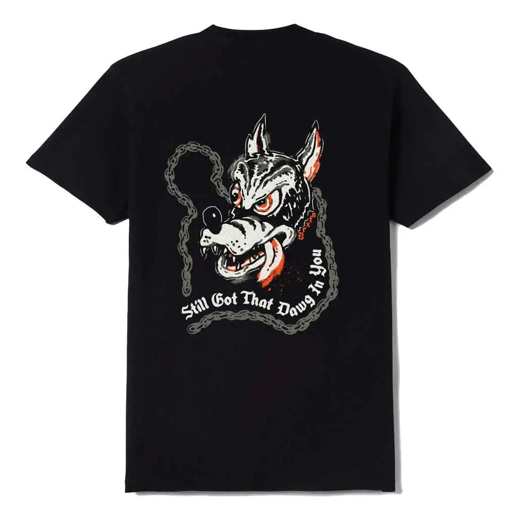 Brixton Dawgs S/S Standard Tee - Black Worn Wash 1
