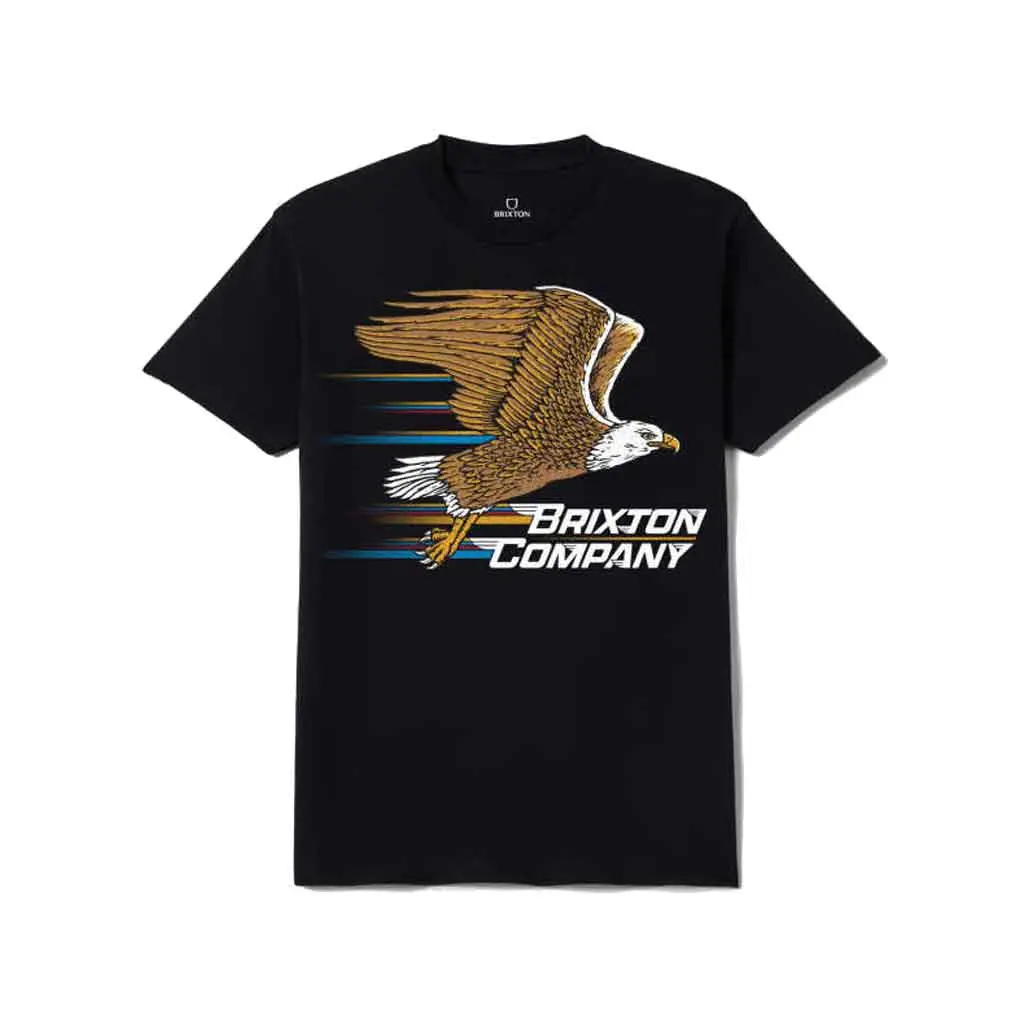 Brixton Free S/S Tee - Black Worn Wash 1