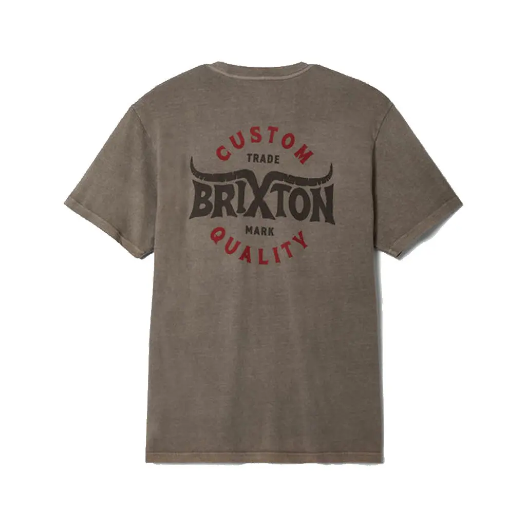 Brixton Gibson S/S Tee - Cinder Warn Wash 1