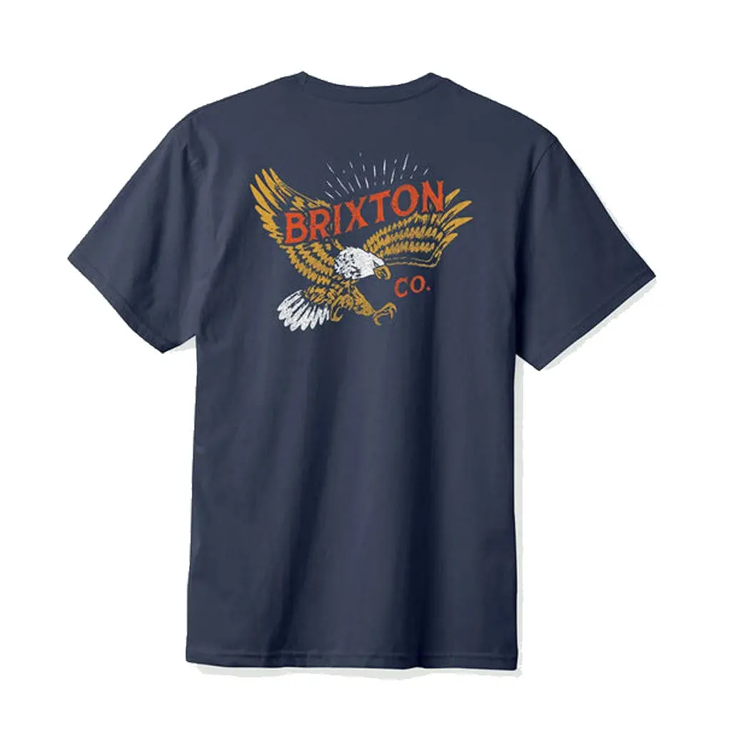 Brixton Keller S/S Tee - Washed Navy Worn Wash 1