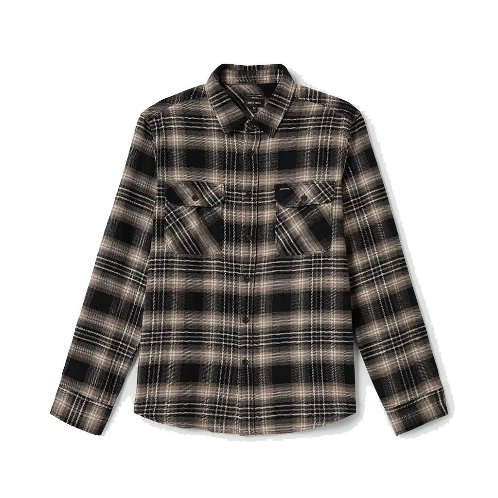 Brixton Bowery L/S Flannel - Black/Charcoal/Beige 1