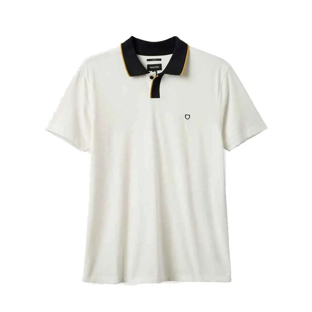 Brixton Mod Flex S/S Polo Knit - Off White/Black 1
