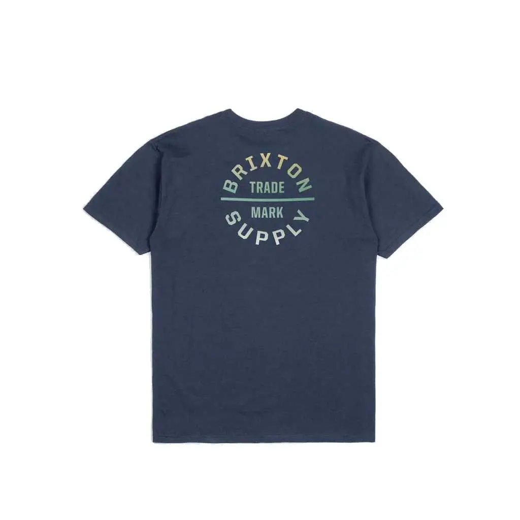 Brixton Oath V S/S T-Shirt - Washed Navy/Jade Gradient 1