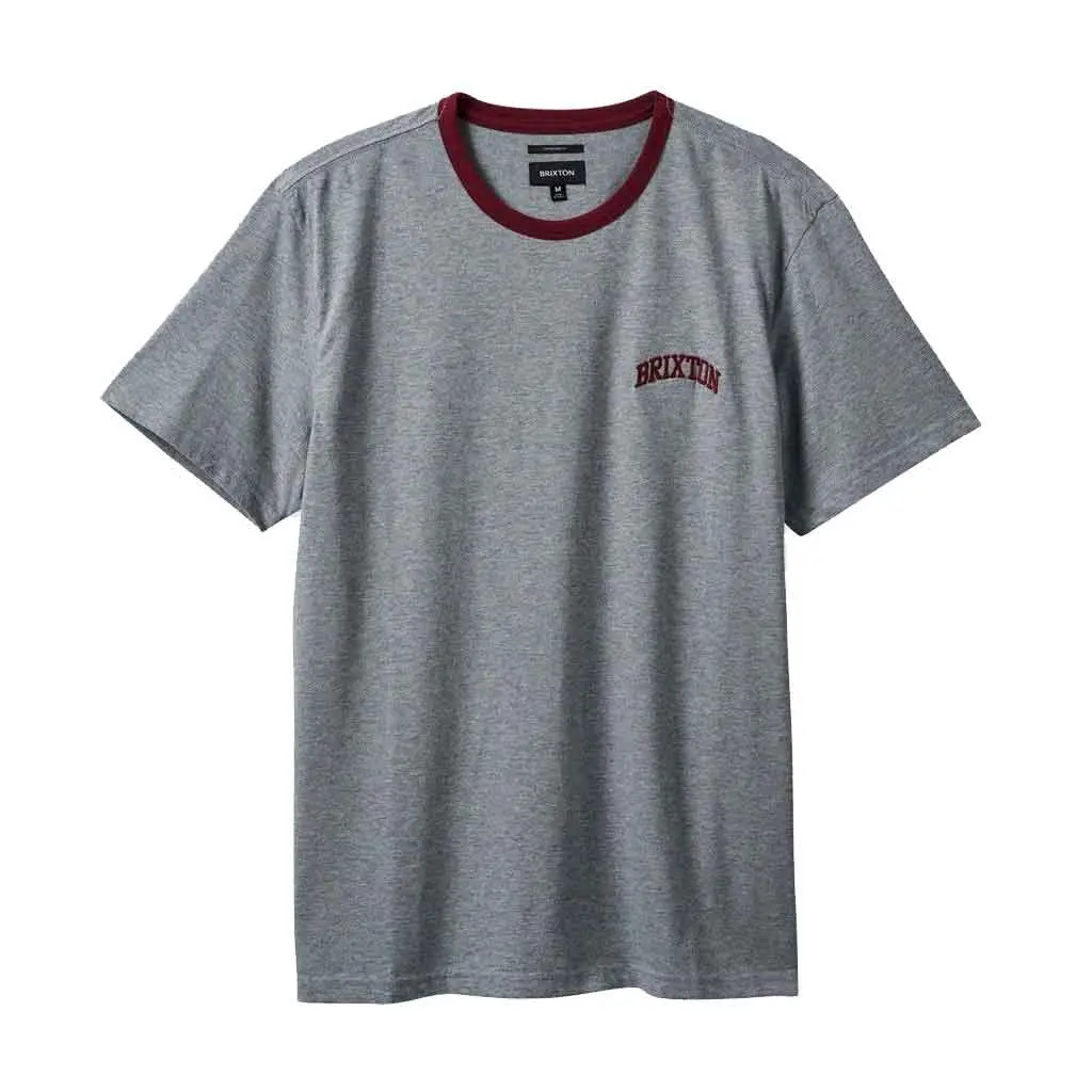 Brixton Varsity Ringer Tee - Heather Grey 1